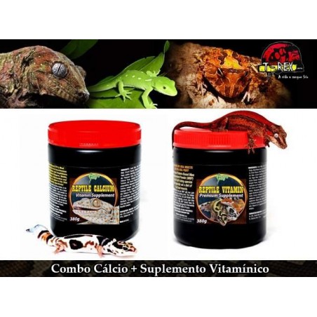 Combo Cálcio + Complexo Vitamínico Répteis| Anfíbios | Iguana | Pogona