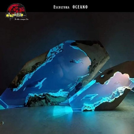decoração peça fundo do mar resina